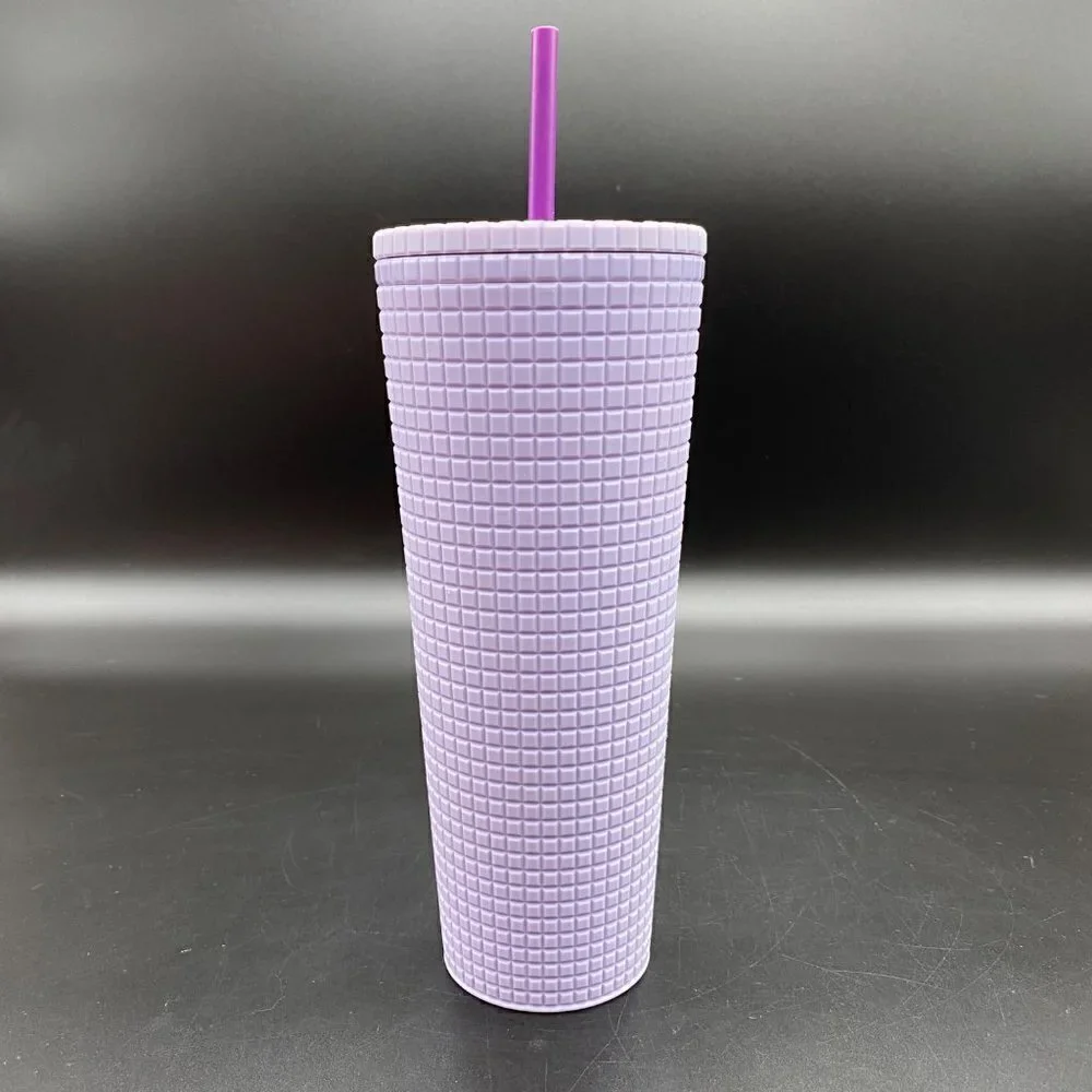 Starbucks Lilac Lavender Matte Grid 24oz Tumbler